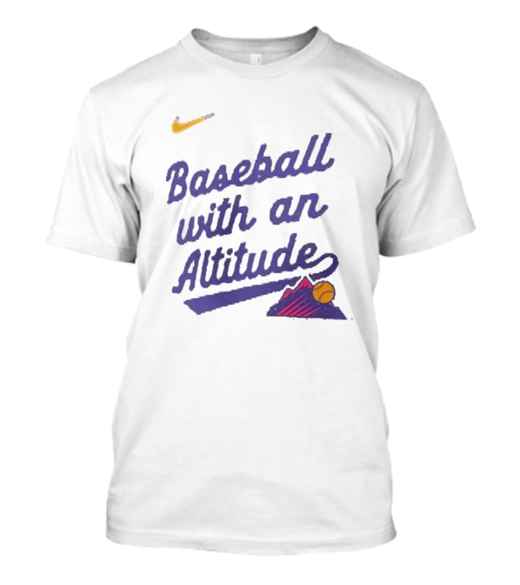 Nike Baseball With An Altitude Rockies Mountains Graphic T-Shirt