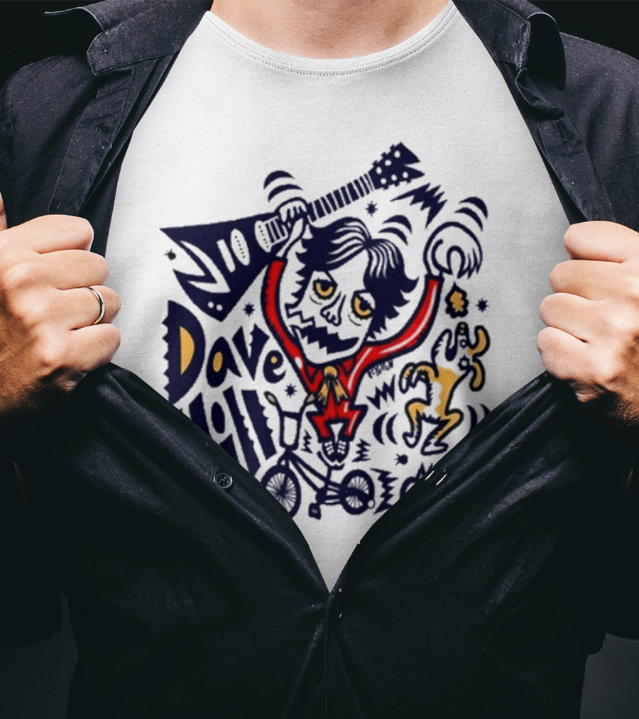 Dave Hill Luci P-Yellow Peelander-Z Guitar Bicycle Art T-Shirt