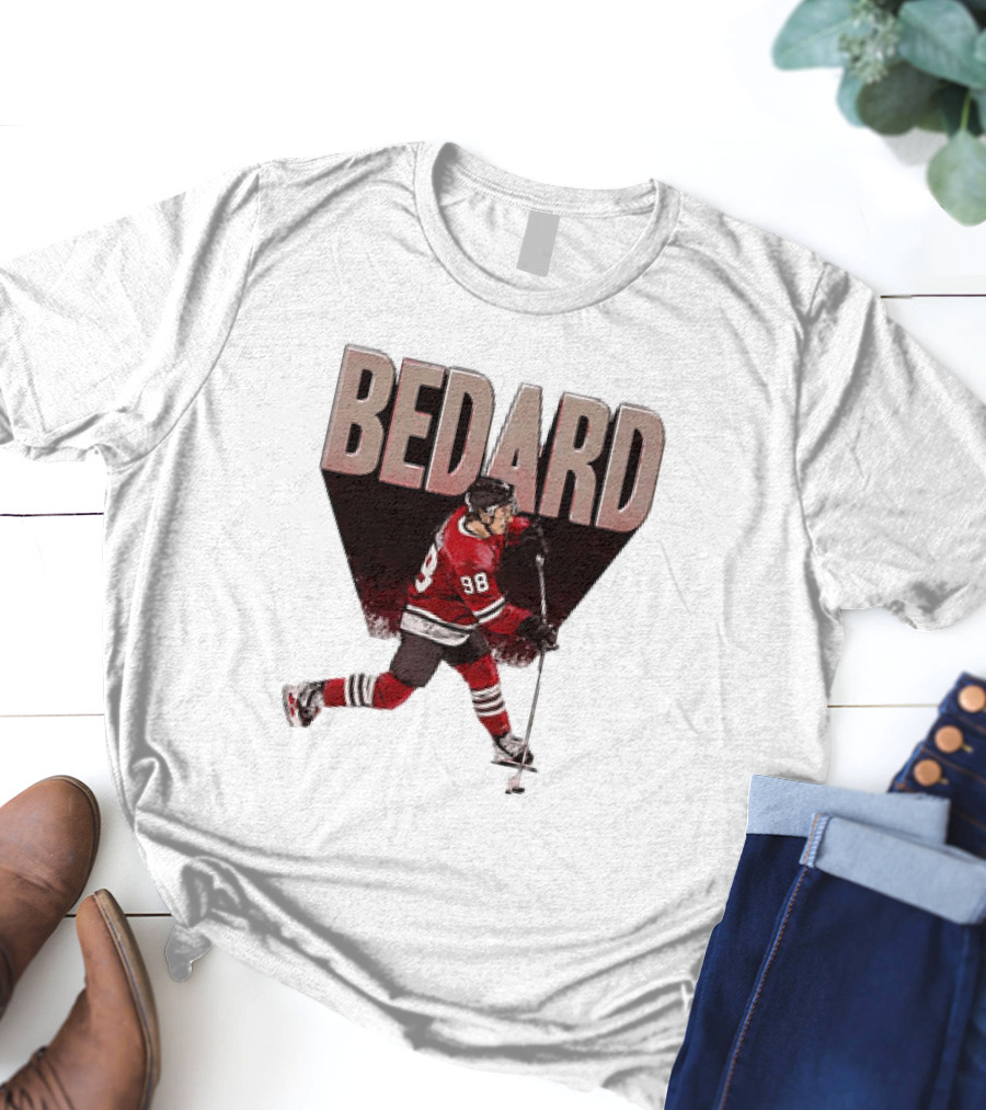 Connor Bedard Chicago Blackhawks NHL Hockey Number 98 Vintage Style T-Shirt