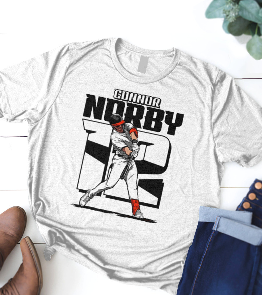 Solid Black Silhouette Baseball Connor Norby #12 Orioles Player T-Shirt