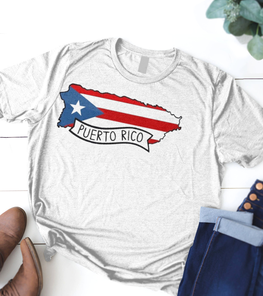 Dayjaavu Puerto Rico Flag And Island Map T-Shirt