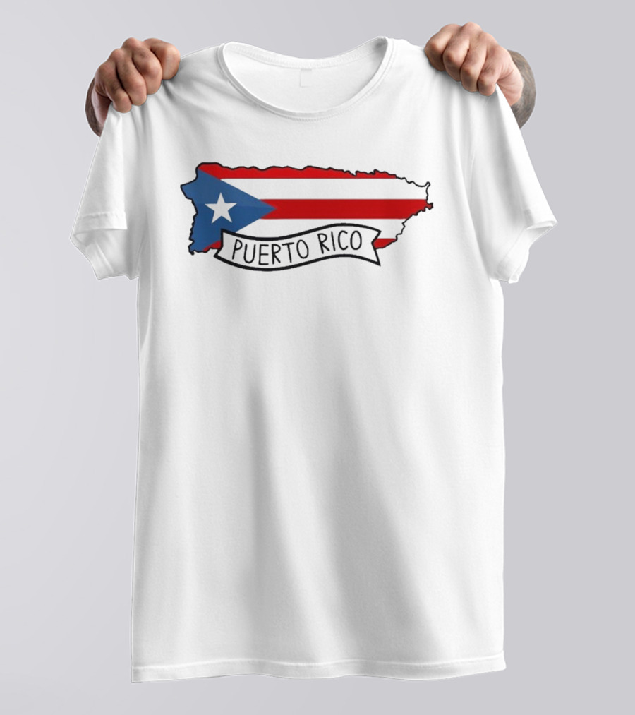 Dayjaavu Puerto Rico Flag And Island Map T-Shirt