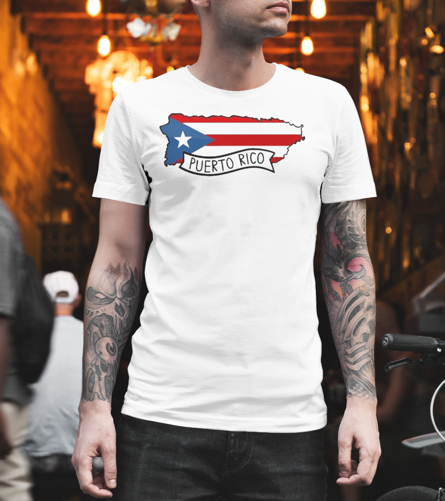Dayjaavu Puerto Rico Flag And Island Map T-Shirt