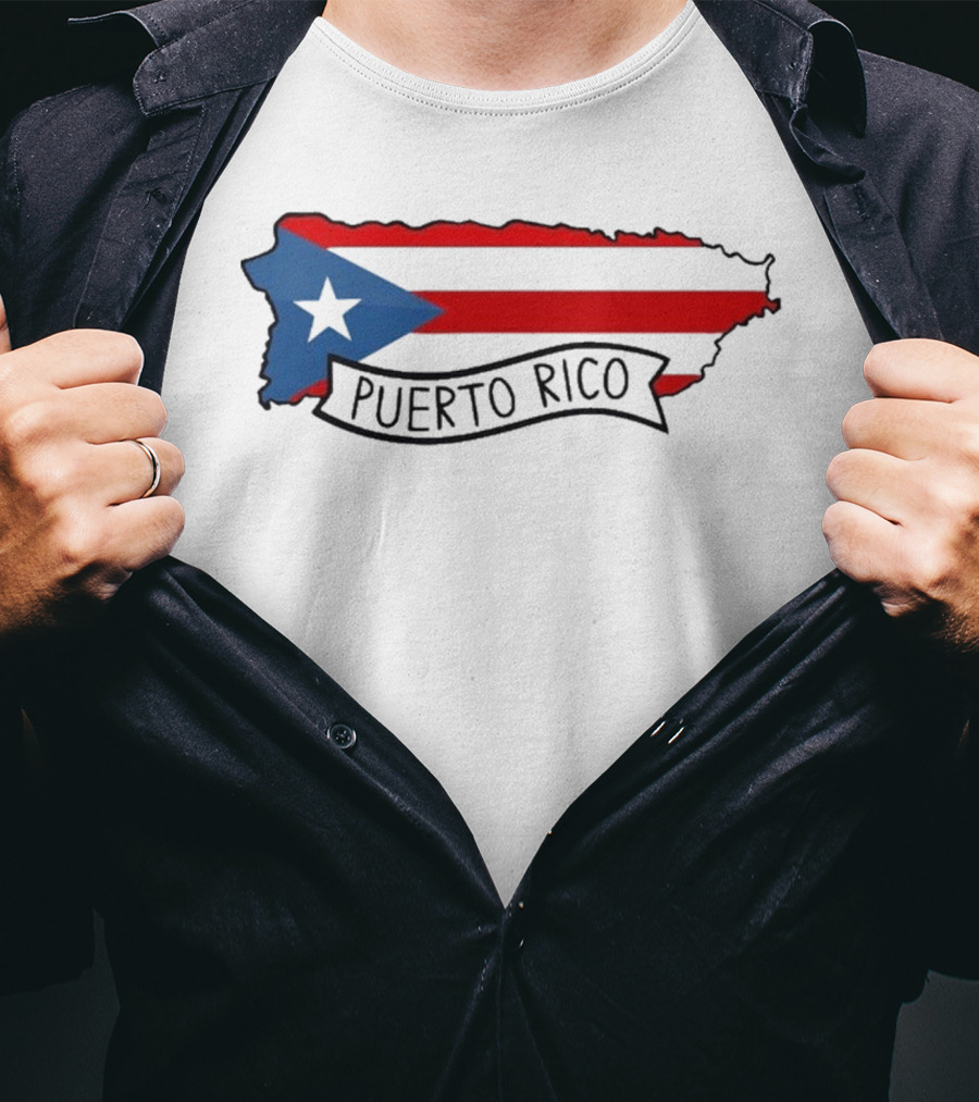 Dayjaavu Puerto Rico Flag And Island Map T-Shirt