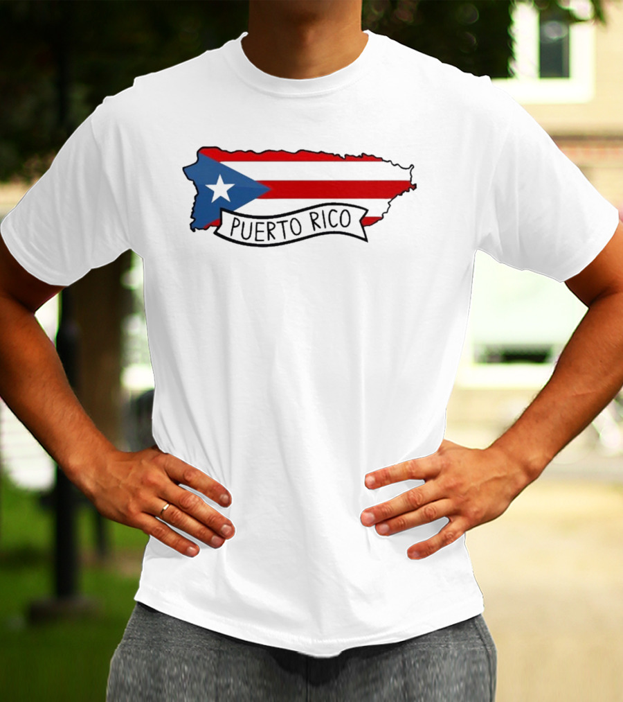 Dayjaavu Puerto Rico Flag And Island Map T-Shirt