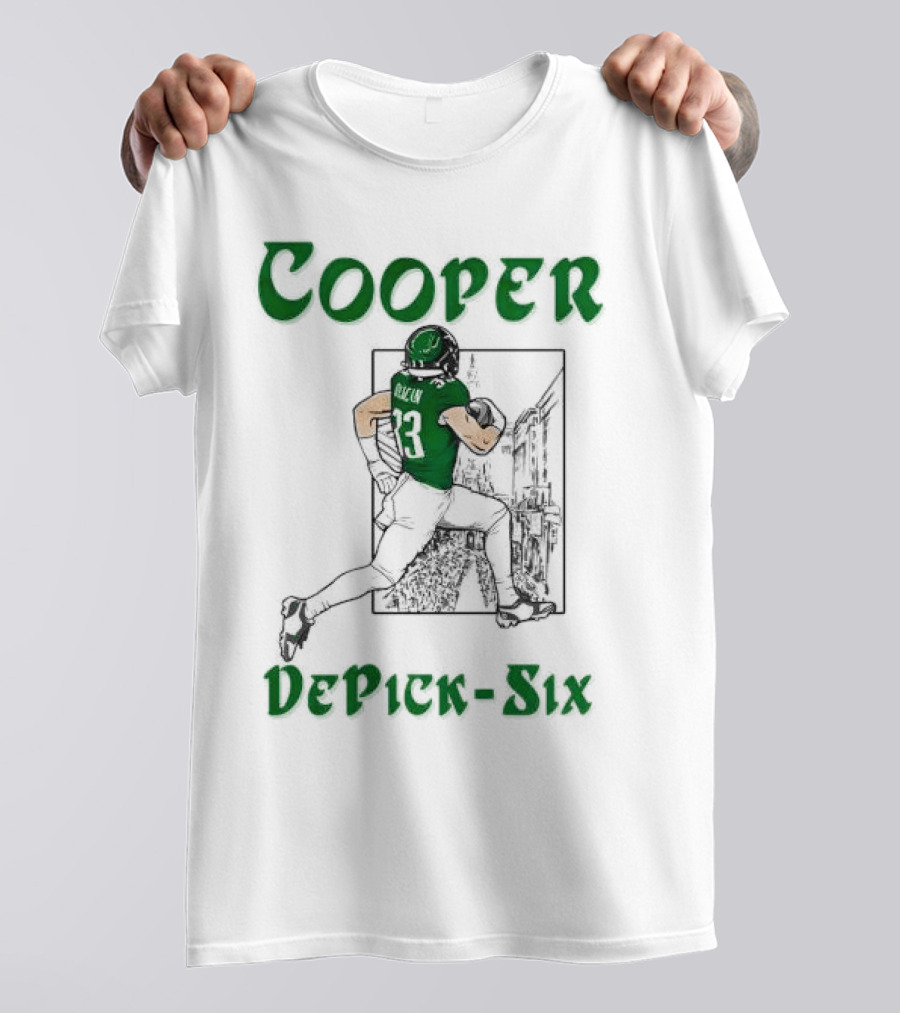 Cooper DePick-Six Cooper Philadelphia Eagles Football Player Illustration T-Shirt