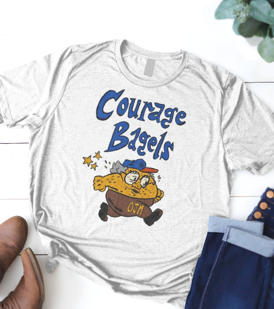 Courage Bagels OJM Character With New York Mets Cap T-Shirt