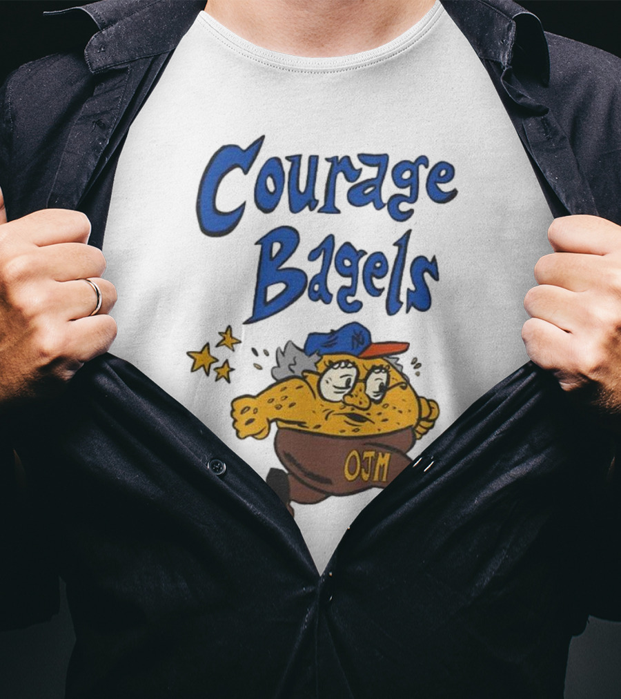 Courage Bagels OJM Character With New York Mets Cap T-Shirt
