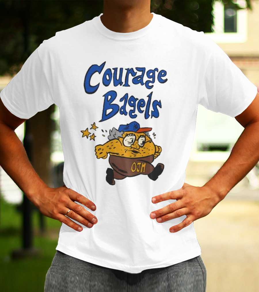 Courage Bagels OJM Character With New York Mets Cap T-Shirt