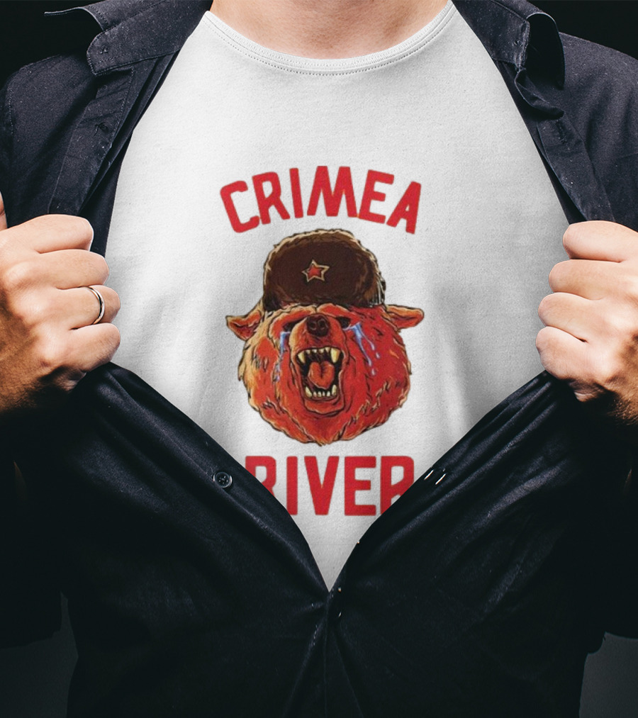 Crimea River Bear In Soviet Hat Crying Russia T-Shirt