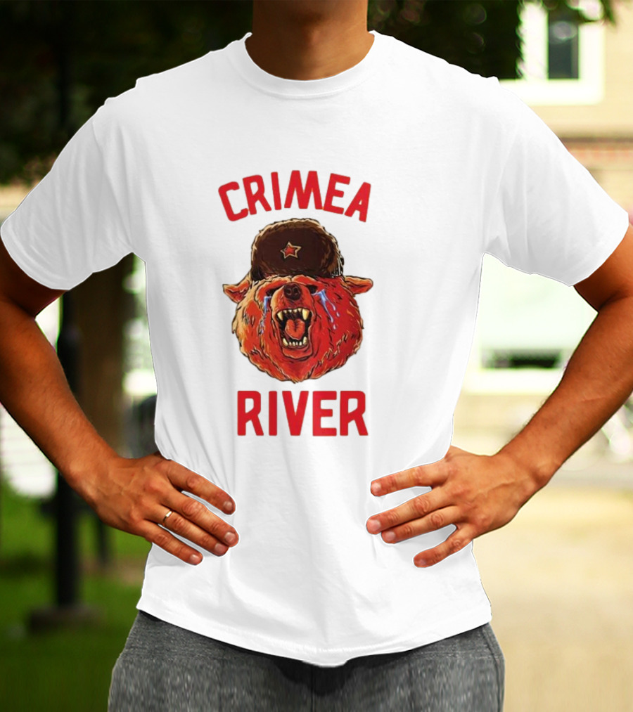 Crimea River Bear In Soviet Hat Crying Russia T-Shirt