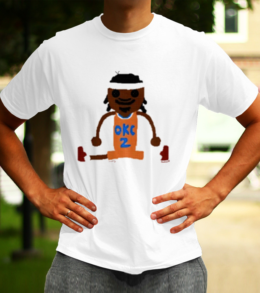 Oklahoma City Thunder Shai Gilgeous-Alexander Crochet Style OKC 2 T-Shirt