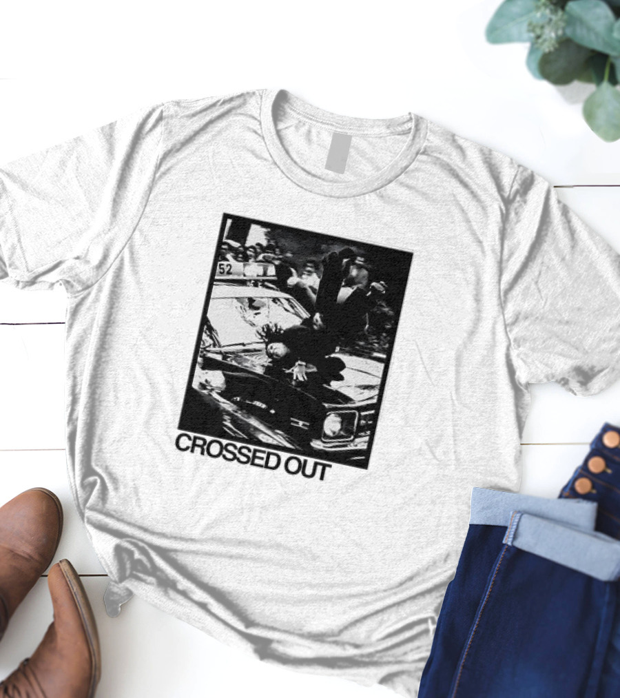 Crossed Out Never Forget Protest Scene Vintage Photography T-Shirt
