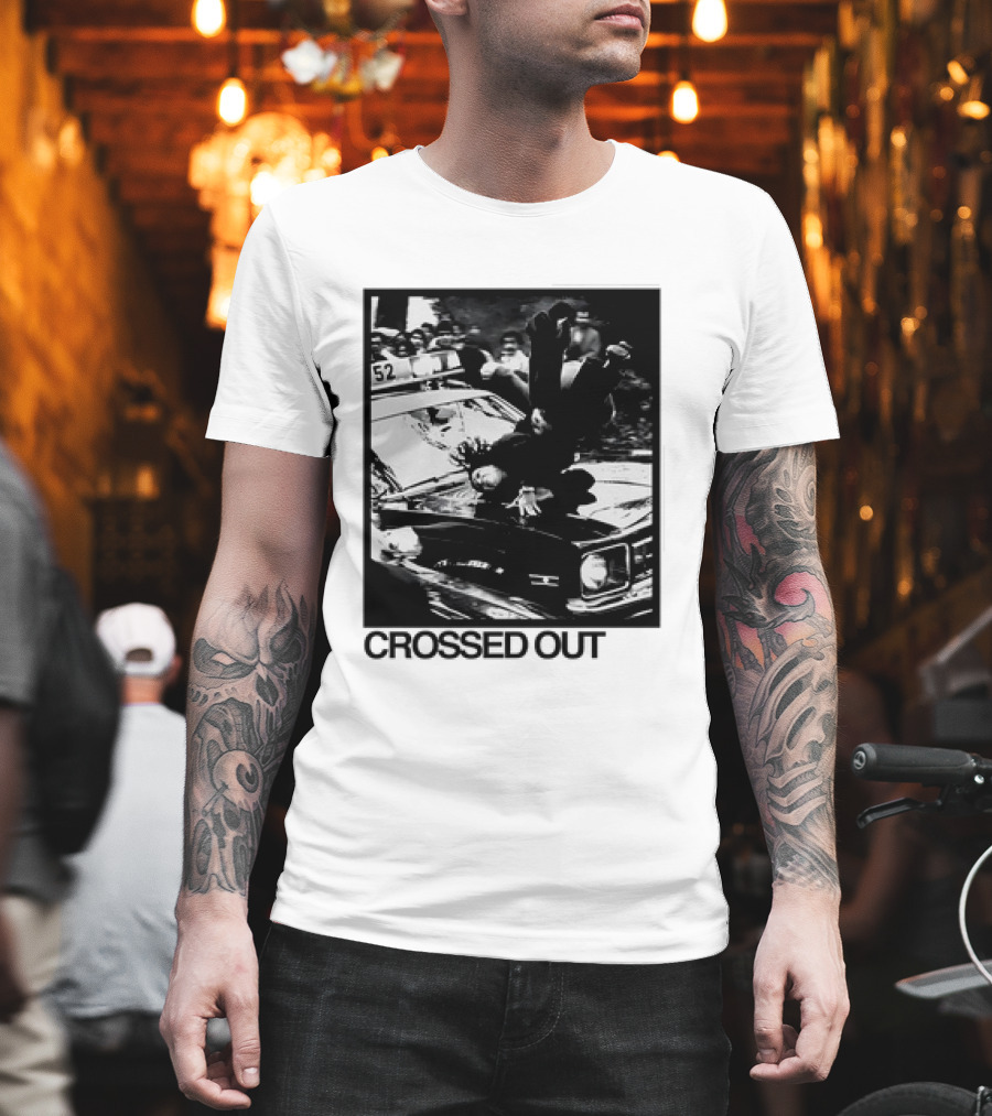 Crossed Out Never Forget Protest Scene Vintage Photography T-Shirt