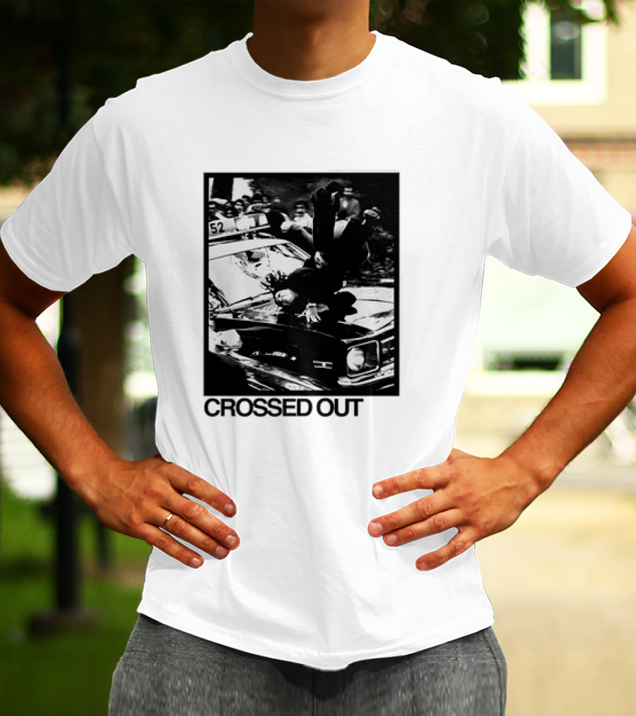 Crossed Out Never Forget Protest Scene Vintage Photography T-Shirt