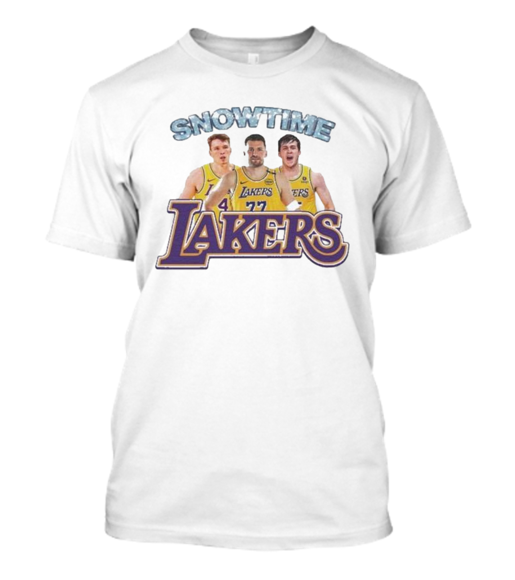 Los Angeles Lakers Snowtime Players Dalton Knecht Austin Reaves Luka Doncic T-Shirt