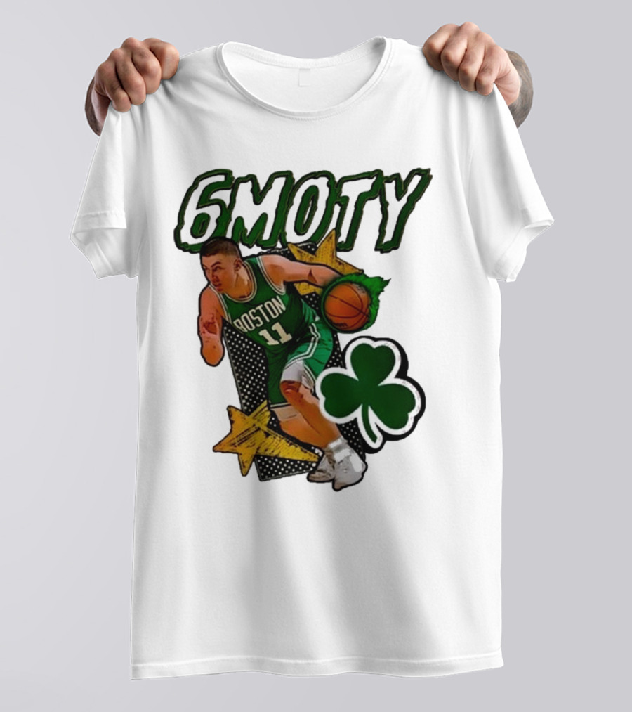Boston Celtics Derrick White Payton Pritchard 6Moty Shamrock Basketball T-Shirt