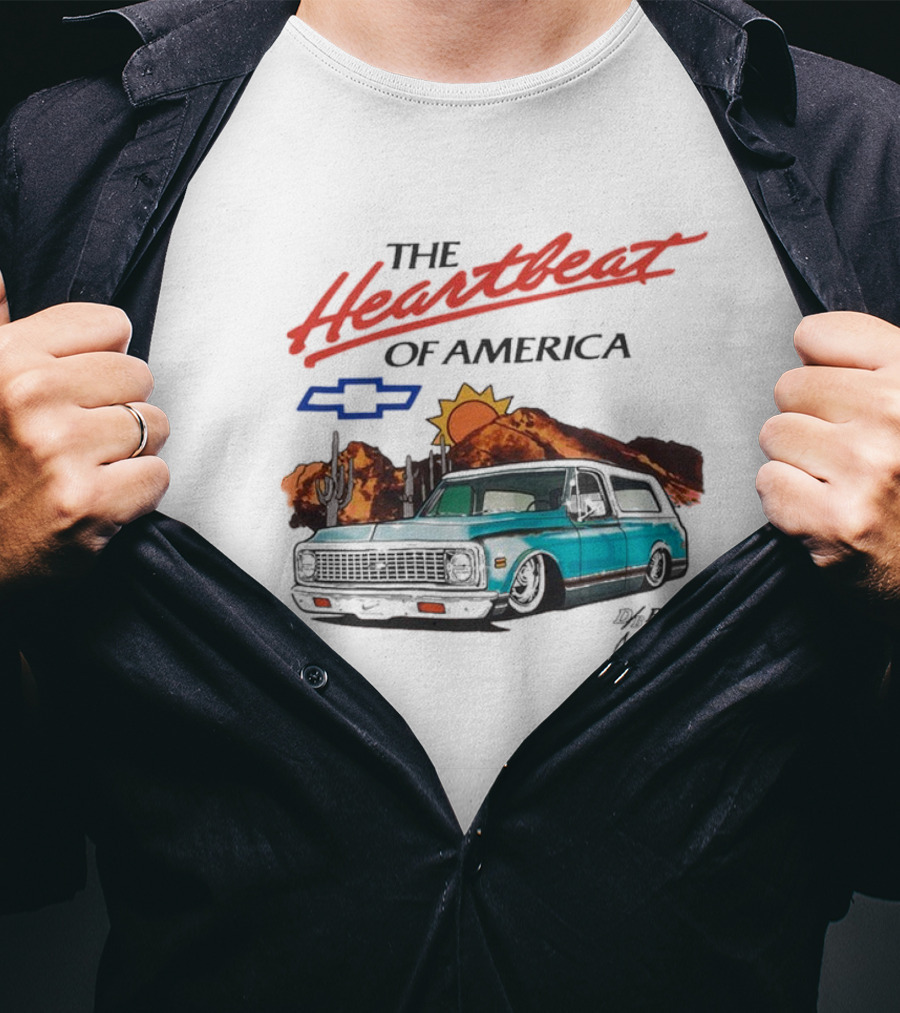 Devin Booker Chevrolet Max90 Heartbeat Of America Vintage Truck Sunset Desert Scene T-Shirt