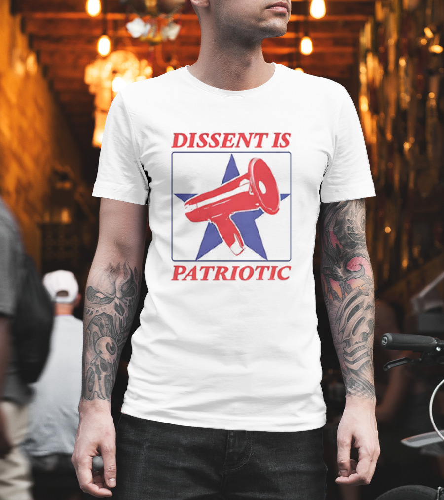 Patriotic Megaphone In Star Symbol Dissent T-Shirt