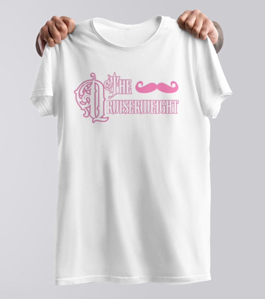 Elliott Qrow Qruiserweight Pink Mustache Motif T-Shirt