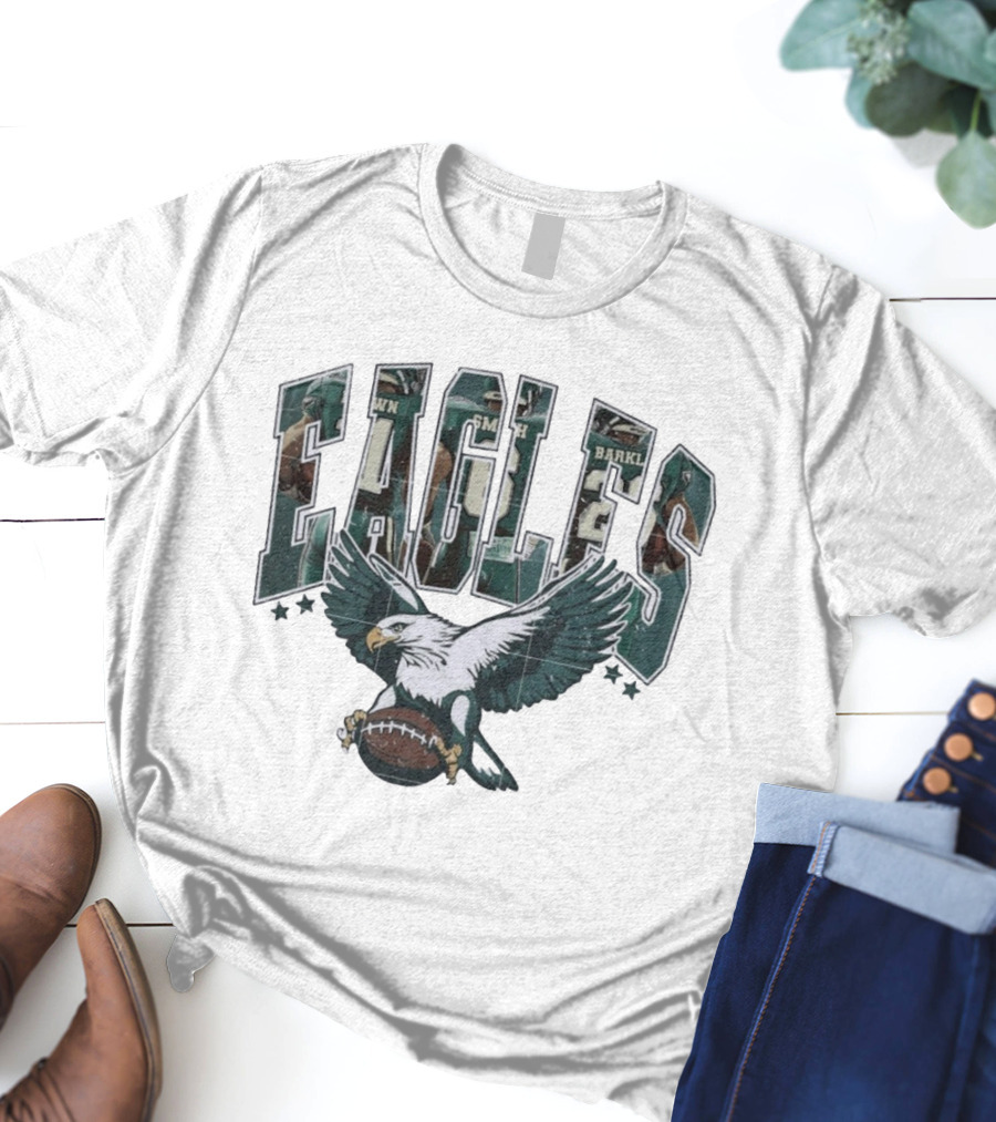 Eagles Philadelphia Brown Smith Barkley Football Graphic T-Shirt