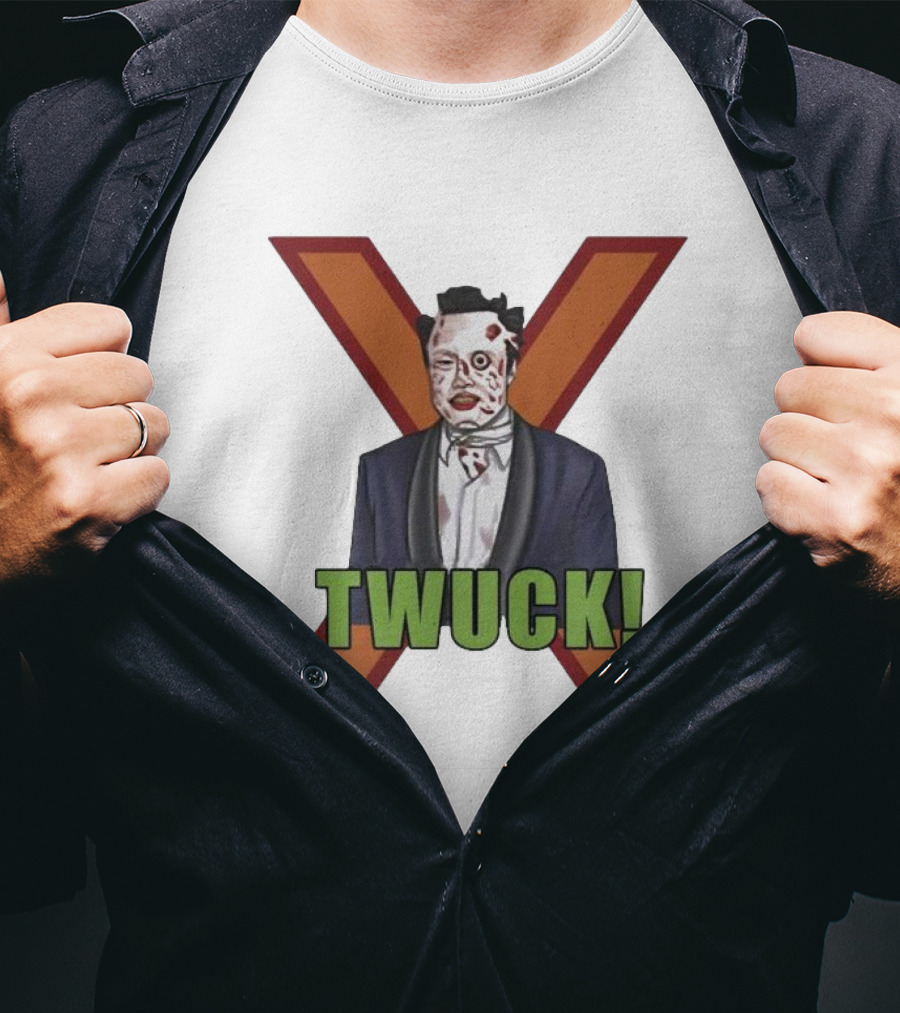 Elon Musk Zombie Twuck! Red X Background T-Shirt