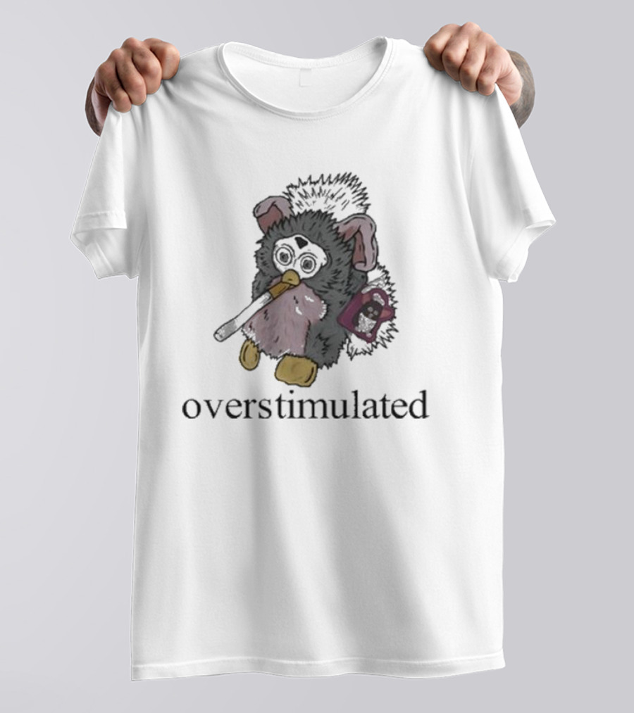 Emotionalclub Overstimulated Nostalgic Creature With Fuzzy Ears And Toy Radio T-Shirt