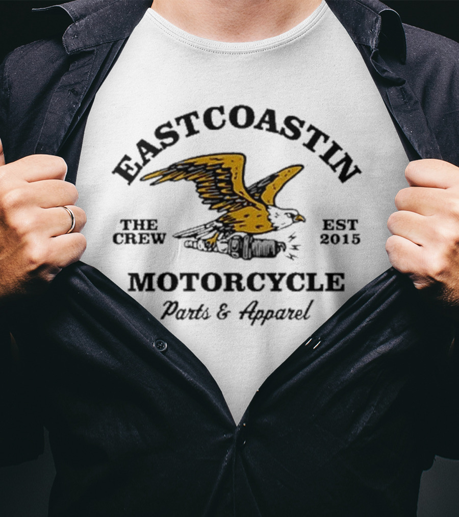 Eastcoastin’ Motorcycle Free Bird Golden Eagle Wings And Ride Free T-Shirt