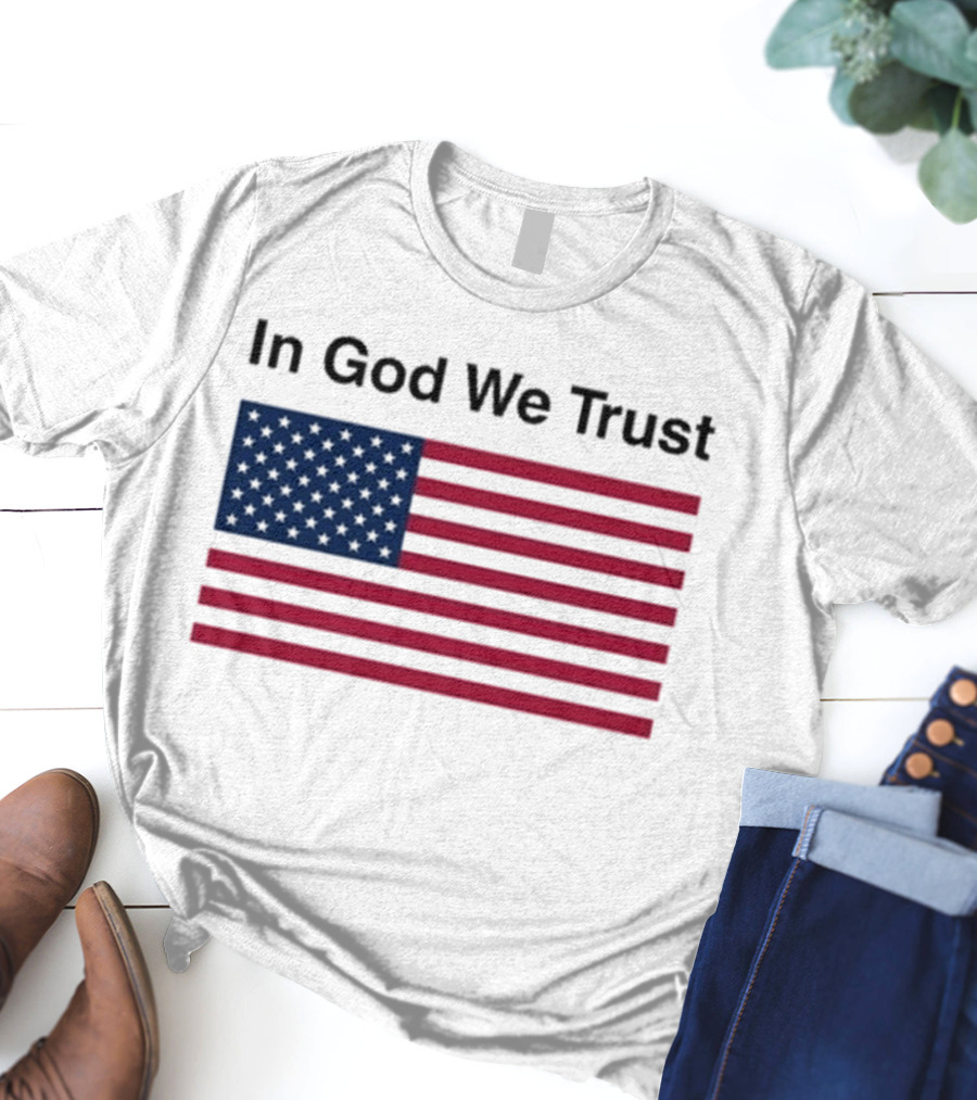 Eric Adams In God We Trust American Flag Pattern T-Shirt