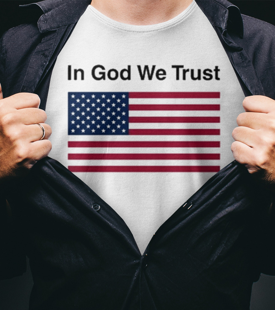 Eric Adams In God We Trust American Flag Pattern T-Shirt