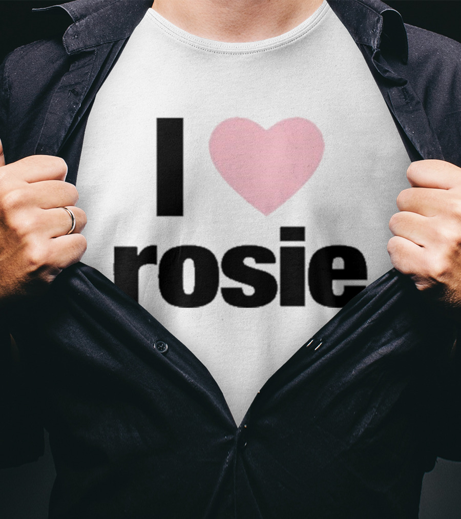 I Love Rosie Pink Heart Evan Mock T-Shirt