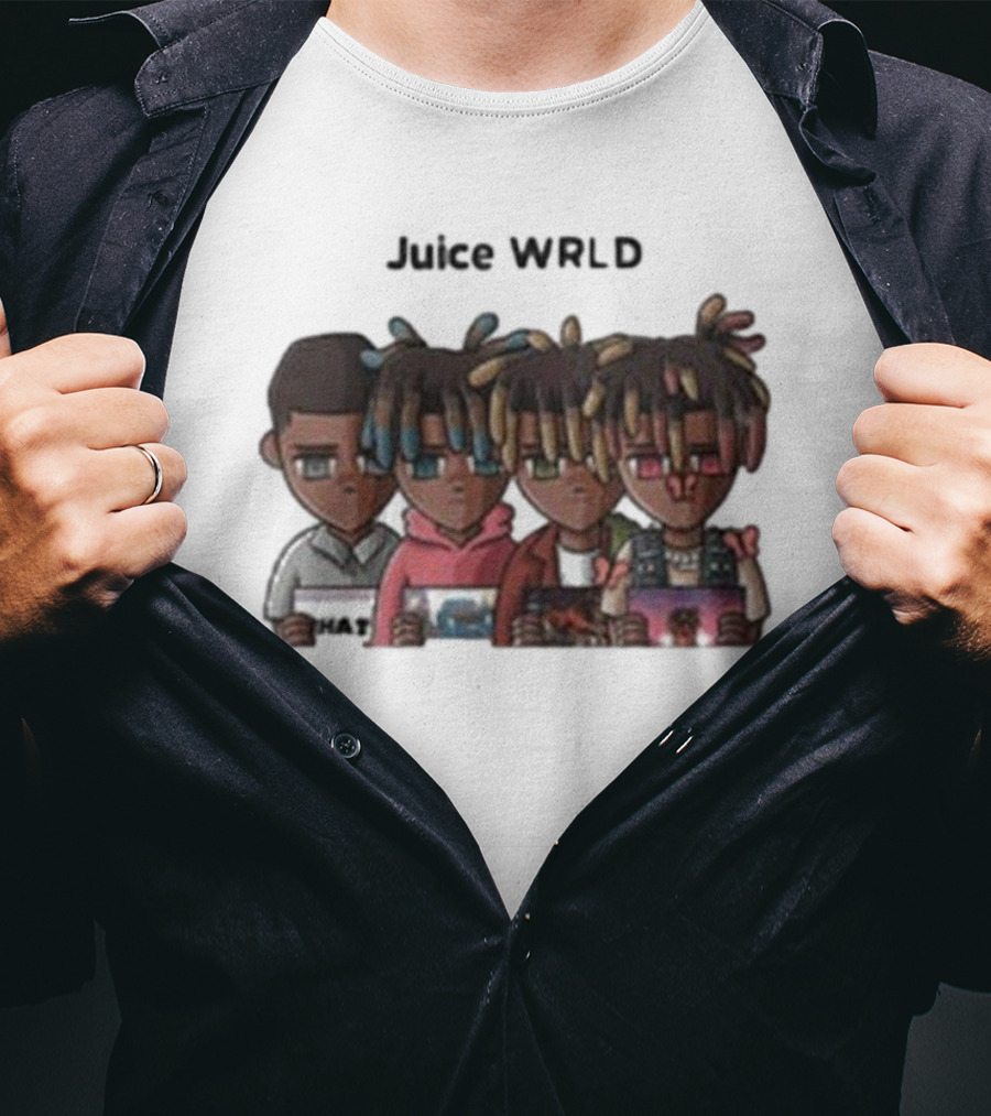 Juice WRLD Evolution Character Progression Holding Album Covers T-Shirt