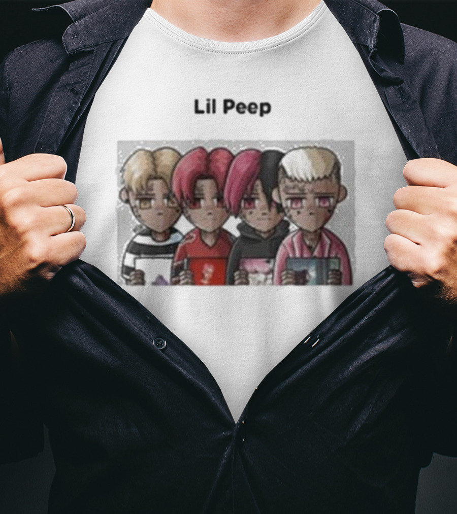 Labeled Cartoon Characters In Different Outfits Lil Peep T-Shirt