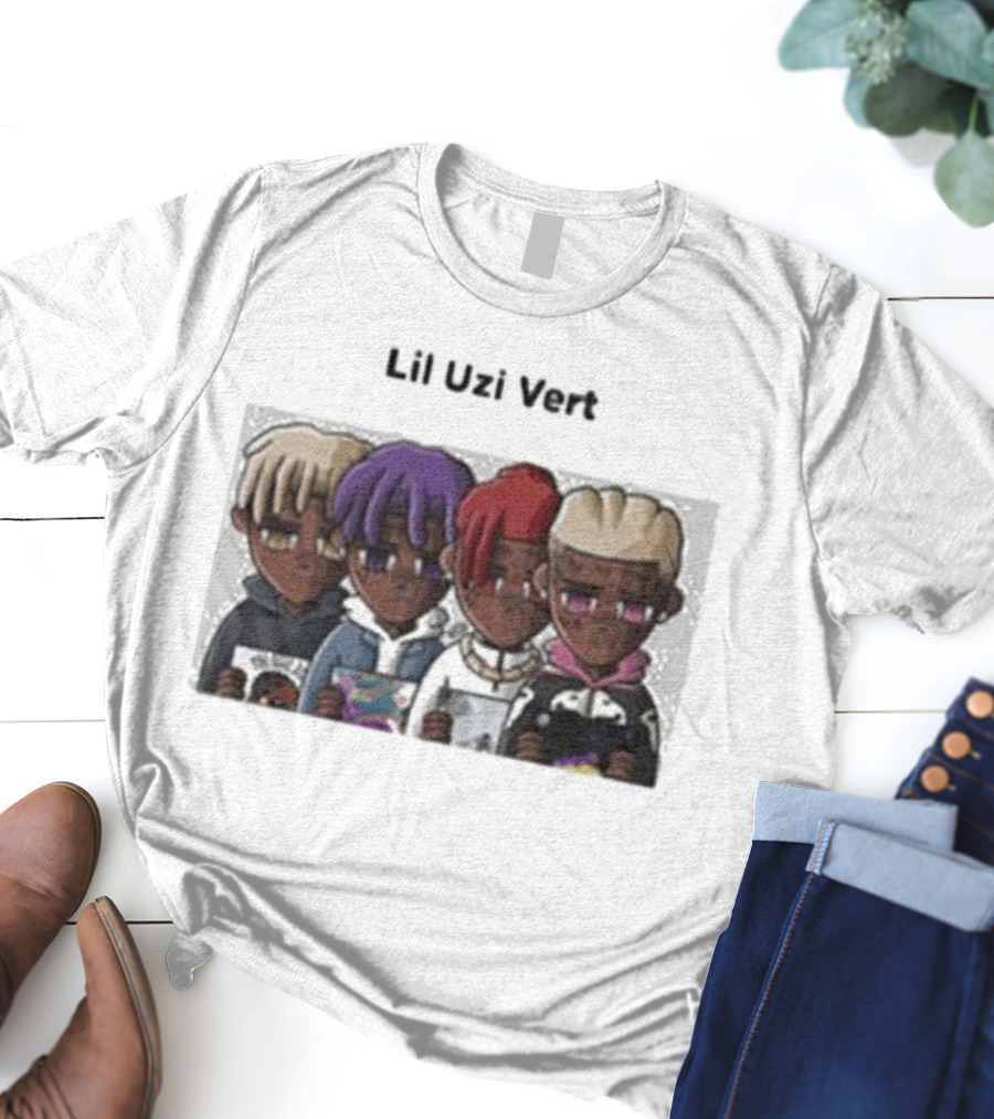 Lil Uzi Vert Evolution Cartoon Characters Holding Albums T-Shirt
