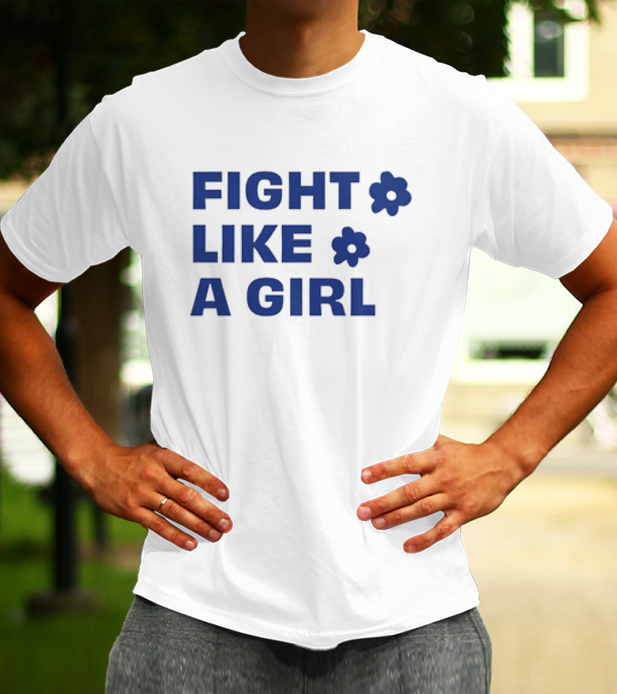 FIGHT LIKE A GIRL WITH FLOWER SYMBOLS T-Shirt