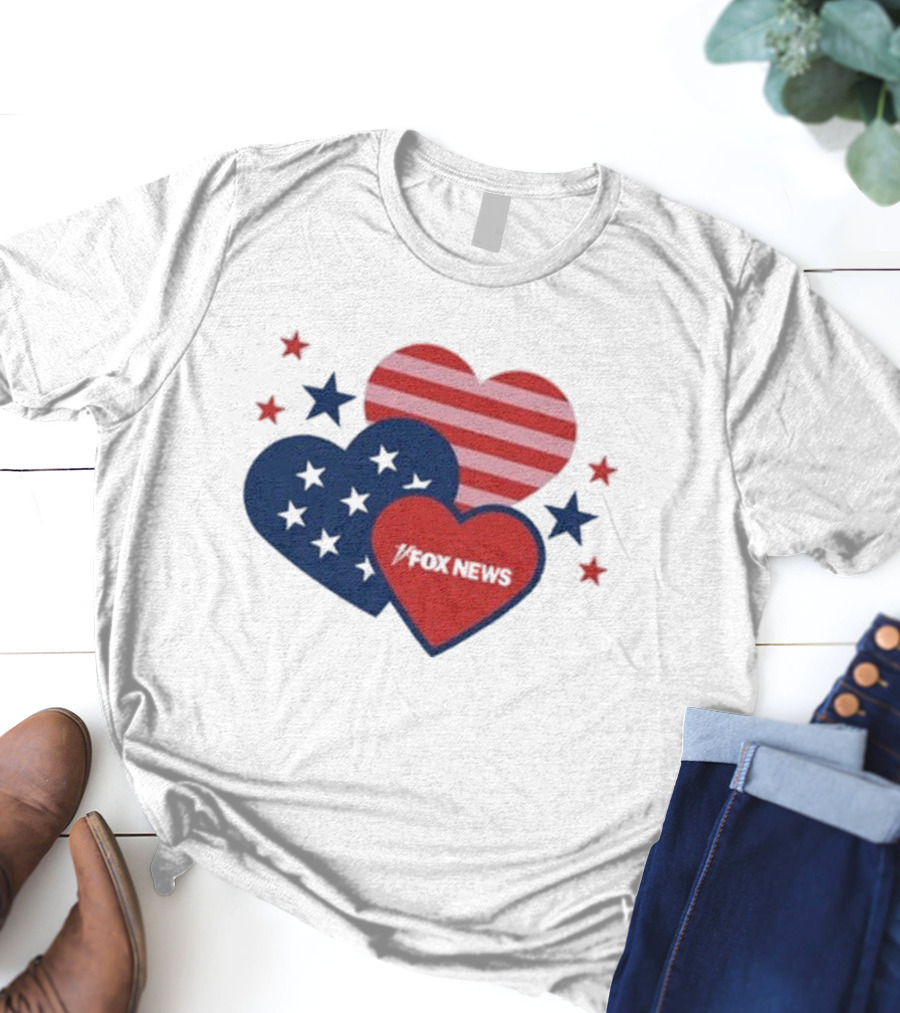 Patriotic Hearts Fox News Stars And Stripes T-Shirt