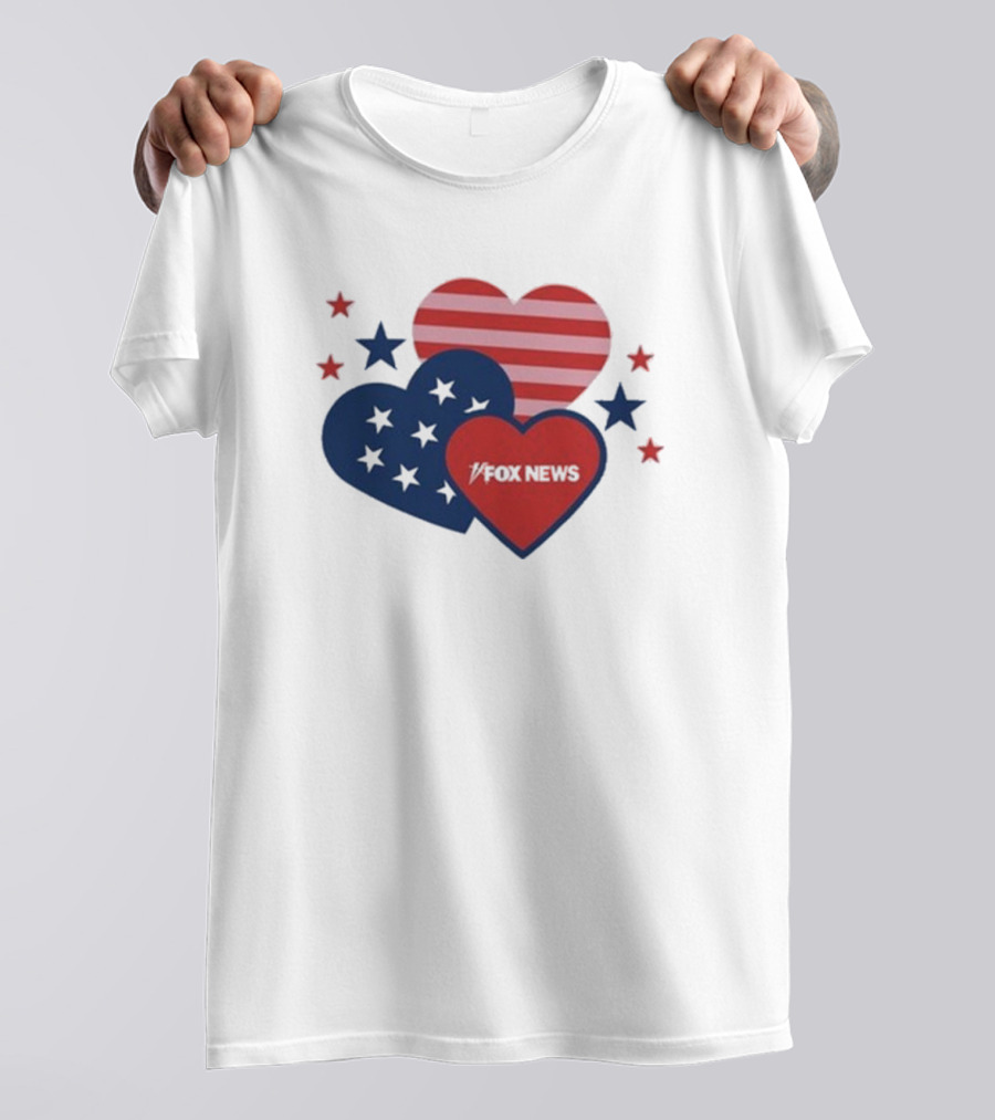 Patriotic Hearts Fox News Stars And Stripes T-Shirt