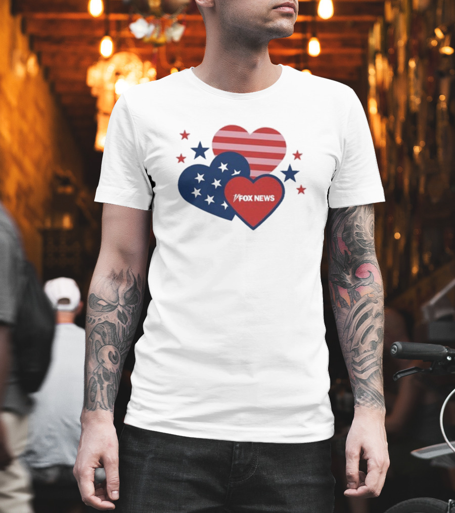 Patriotic Hearts Fox News Stars And Stripes T-Shirt