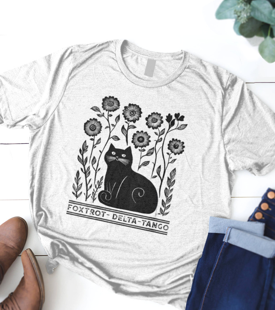 Delta Cat In Flowers T-Shirt