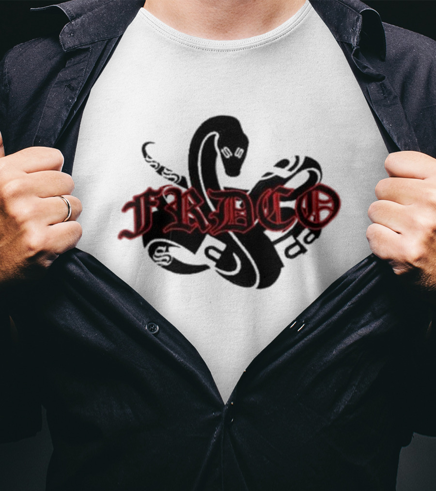 FRDCO Endless Stone Wash Embroidery Snake T-Shirt