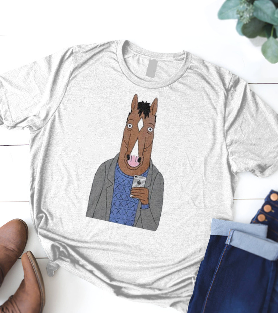 Bojack Horseman Horse Head Selfie Smartphone Humor T-Shirt
