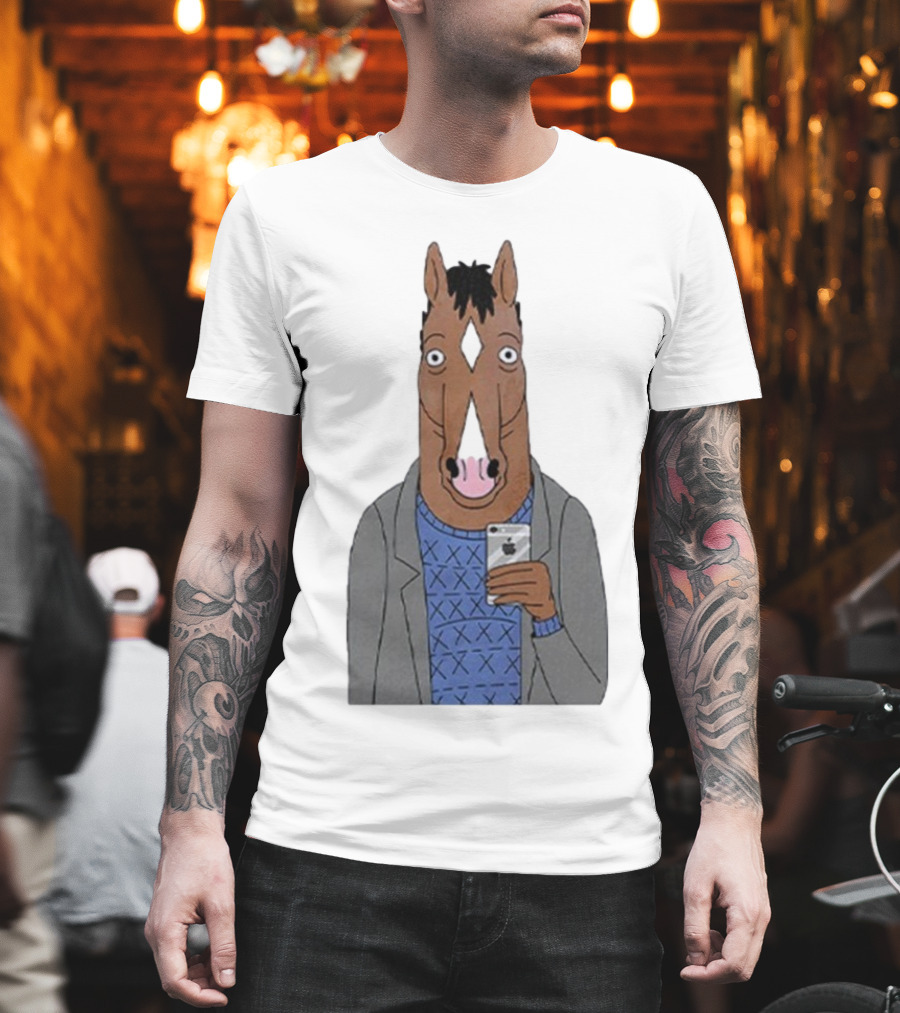 Bojack Horseman Horse Head Selfie Smartphone Humor T-Shirt