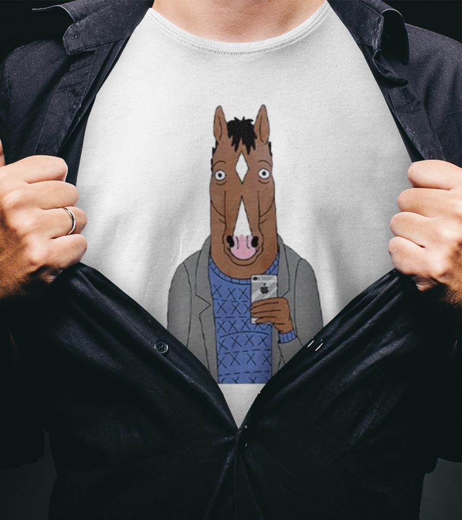 Bojack Horseman Horse Head Selfie Smartphone Humor T-Shirt