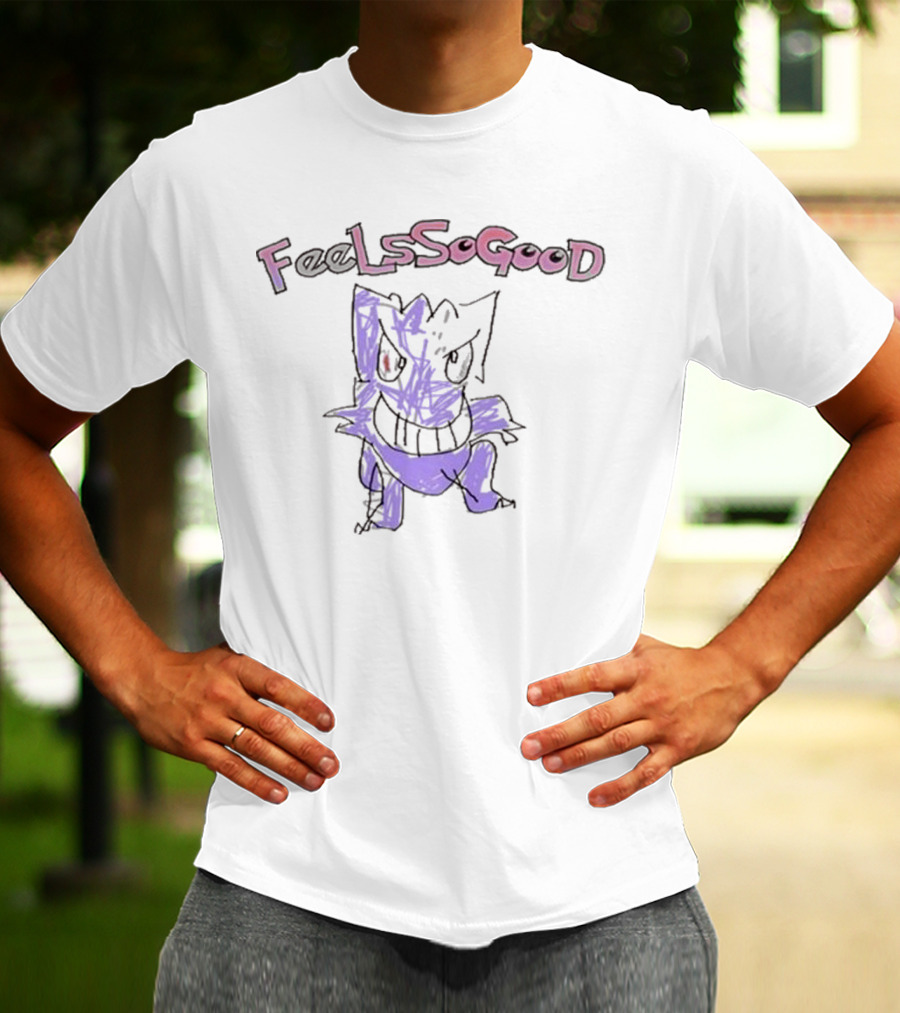 Gengar Feels So Good Pokemon Sketch Art Style T-Shirt