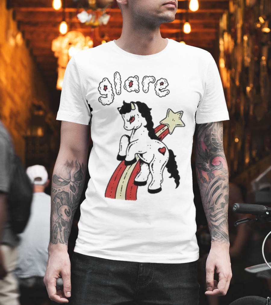 Glare Unicorn Heart Rainbow Star Ringer T-Shirt