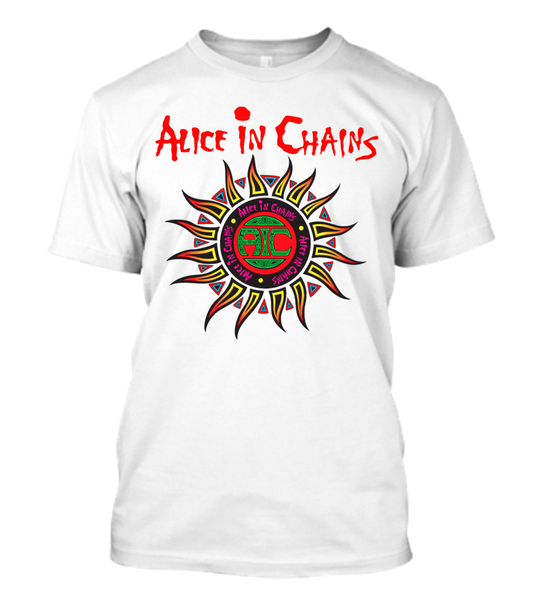 Alice In Chains Sun Graphic Logo With Circular Text T-Shirt