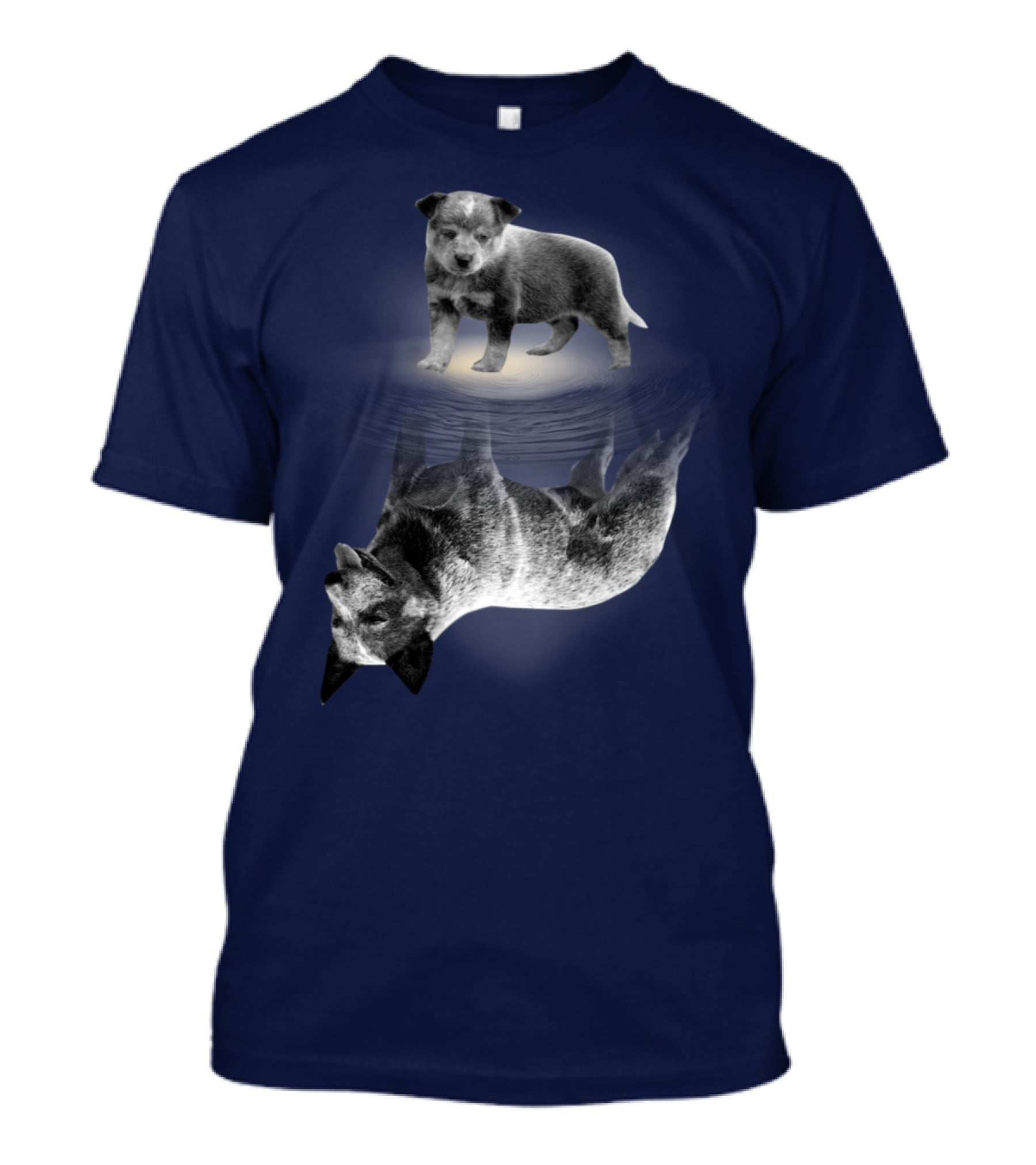 Retro Reflections: Vintage Australian Cattle Dog And Scenic Sunset T-Shirt