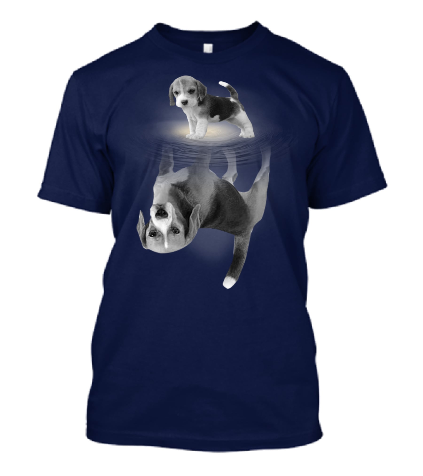 The Beagles Dog Humor Reflection Illusion For Funny Beagle Lovers T-Shirt