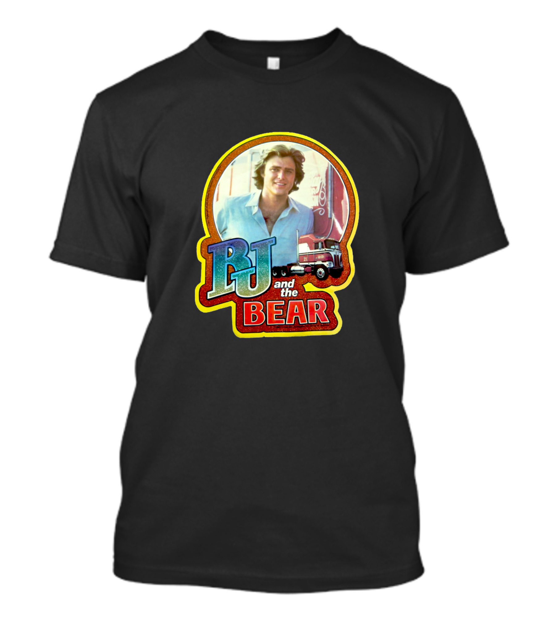 BJ And The Bear Television Show Vintage Style Image With Semi Truck T-Shirt