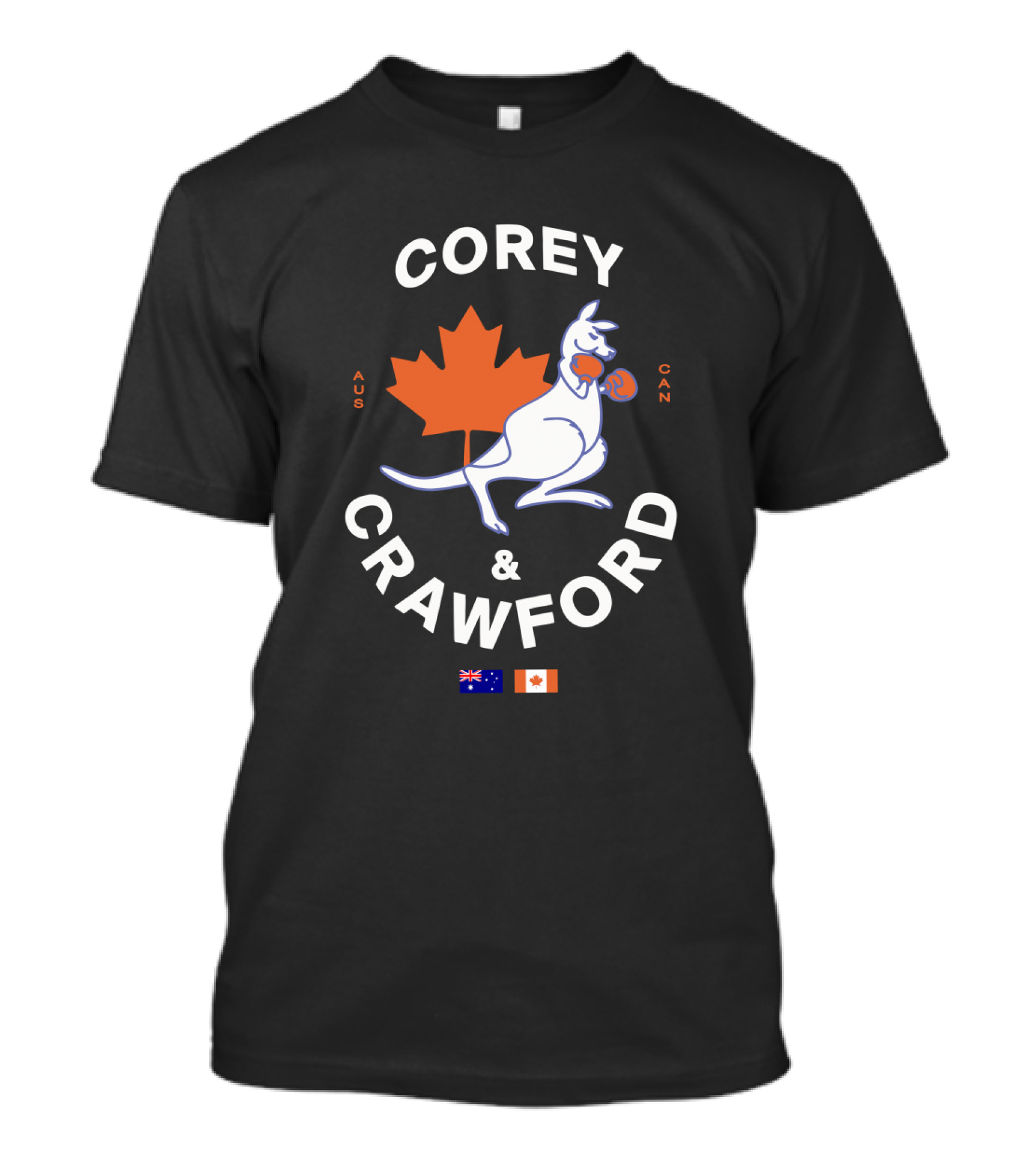 COREY CRAWFORD AUS CAN Kangaroo Maple Leaf Flags T-Shirt